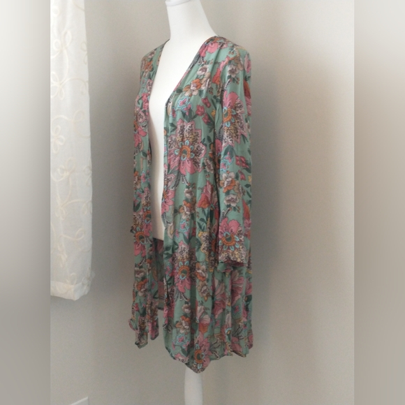 New Haute Hippie Tribe Floral Kimono Cardigan S - Picture 4 of 9